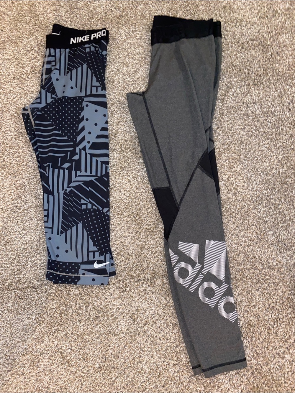 🖤 Adidas & Nike Grey Athletic Leggings Bundle Women’s Large Bin N - Picture 1 of 3